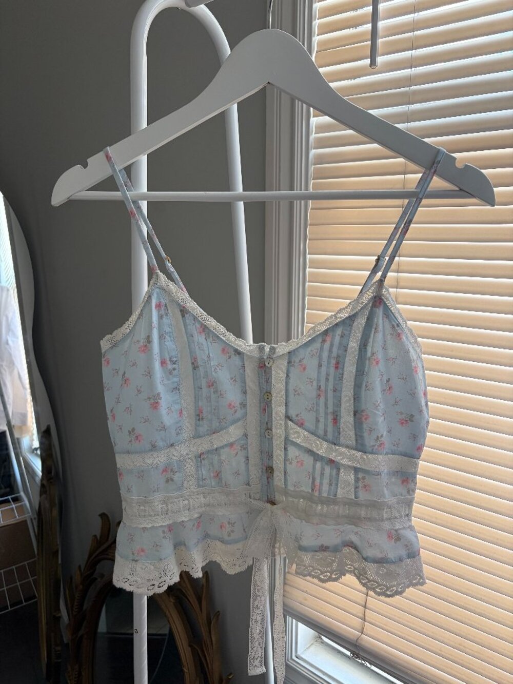 LoveShackFancy Avra Floral Cotton Peplum Cami